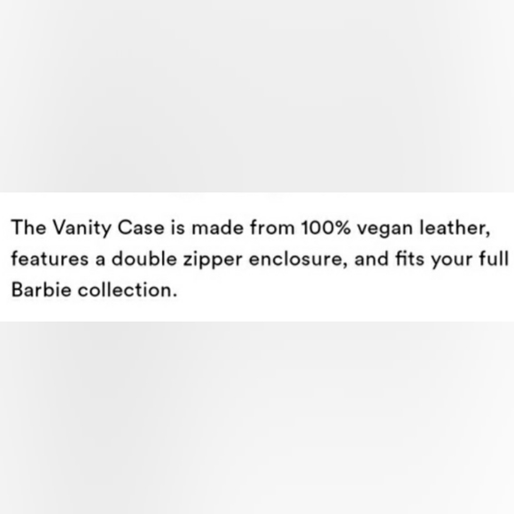 TRULY BARBIE COLLECTION SIGNATURE VANITY CASE MADE WITH 100% VEGAN LEATHER. - Picture 6 of 6